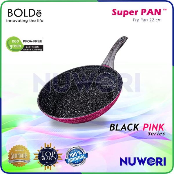 nuwori_frypan_22cm_black_pink_1_0520 Frypan 22 cm BOLDe Super PAN Black Pink…